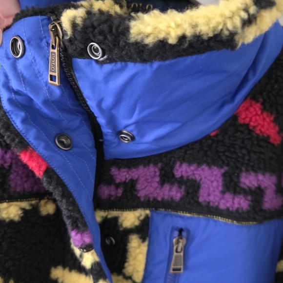 NWOT Polo Ralph Lauren L Tribal Gorpcore Indie Sleeze Ski Teddy Fleece Jacket - Picture 12 of 16